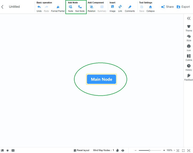 Gratis MindMap AddNode