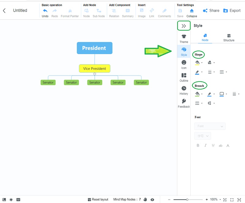 Voľný odtieň MindMap