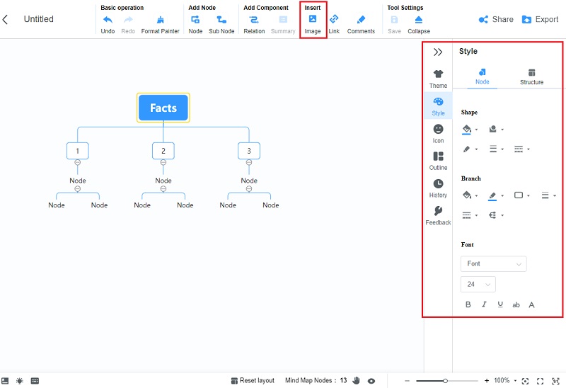 Affiniteettikaavio MindOnMap Radiance