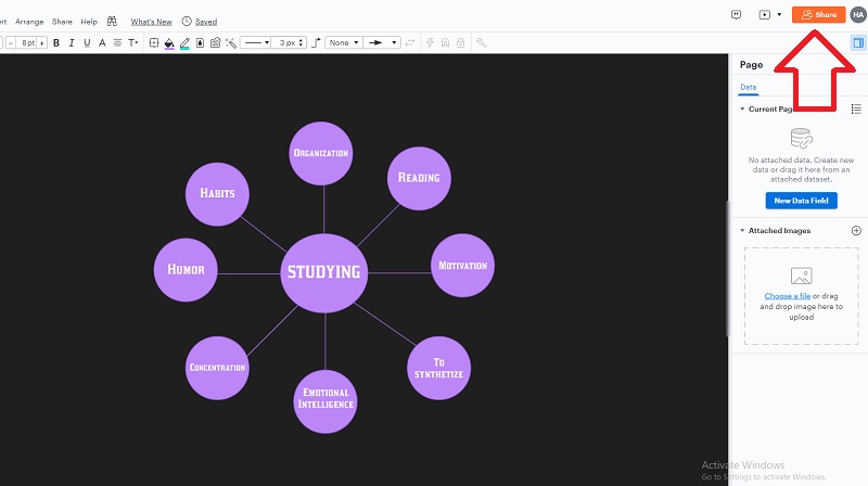 Концептуальная карта Lucidchart Поделиться