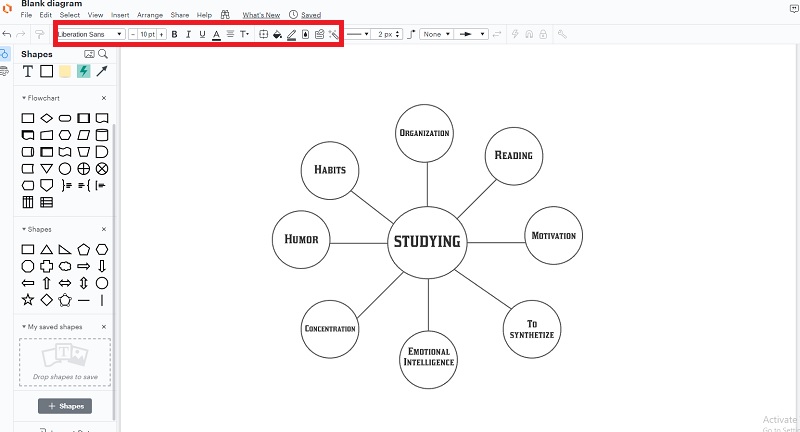 គំនិតផែនទី អត្ថបទ Lucidchart