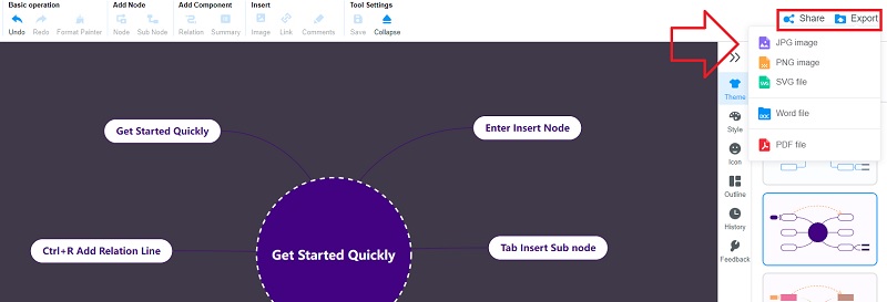 Concept Map Share Export