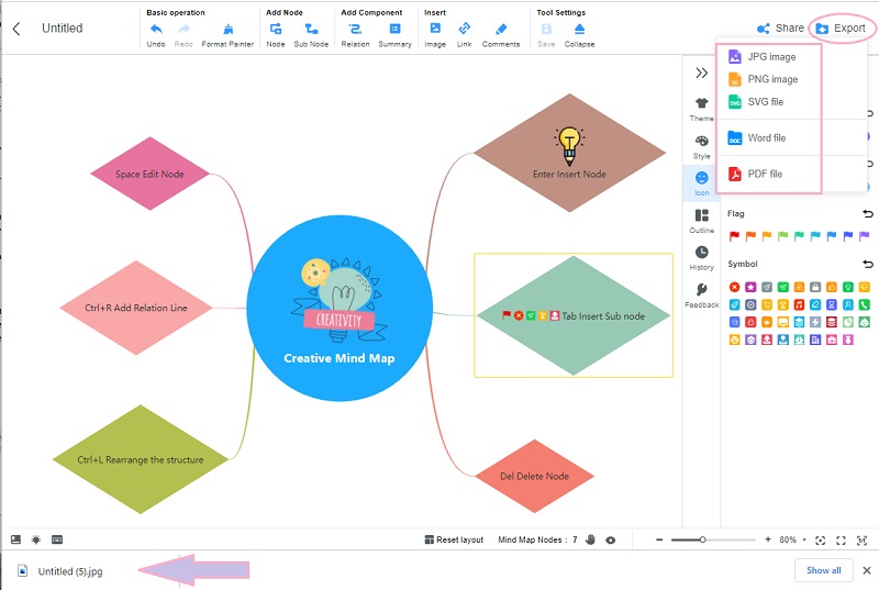 Visioでマインドマップを作成するMindOnMapエクスポート