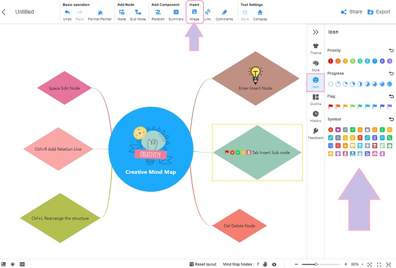 Stvorite mentalnu mapu u Visio MindOnMap slici