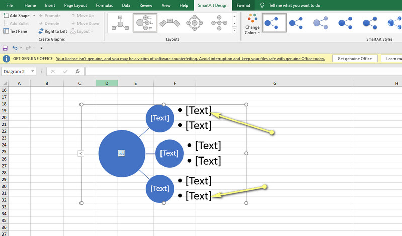 Excel Modifica testo