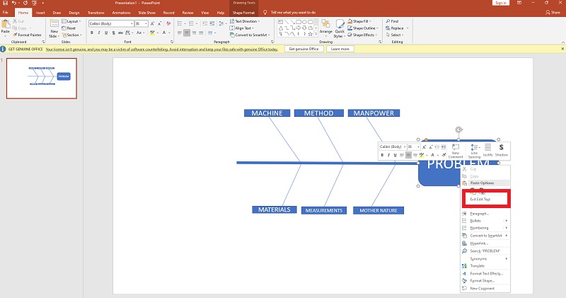 Arrain-hezurren diagrama PowerPoint Testua