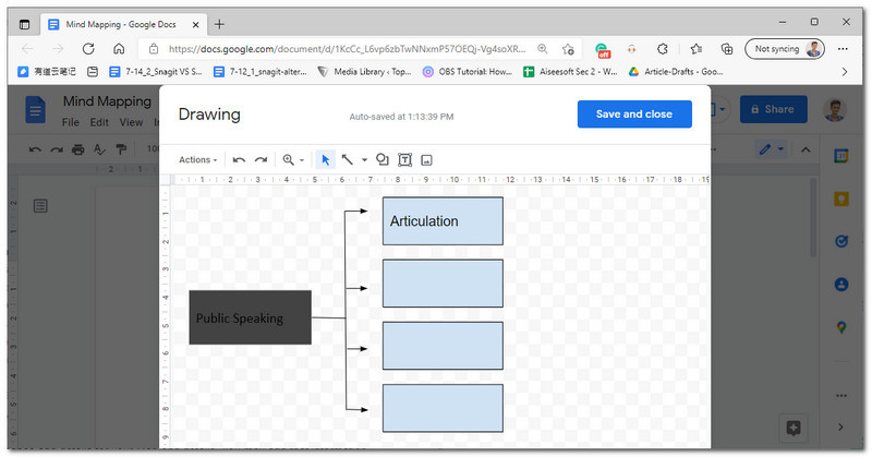 Google Docs elementuak gehitzea