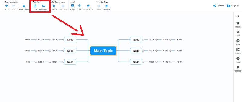 Mind On Map Csomópontok hozzáadása