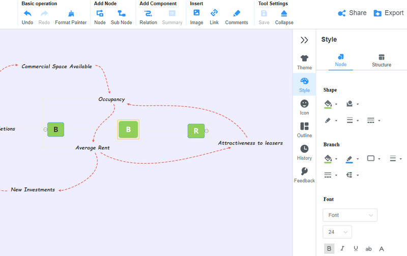 MindOnMap แก้ไขแผนที่