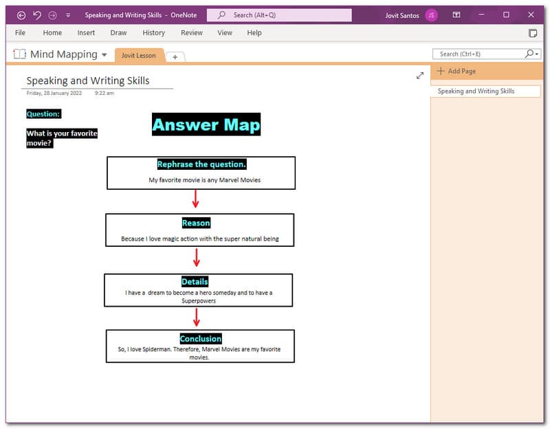 OneNote დეტალების დამატება