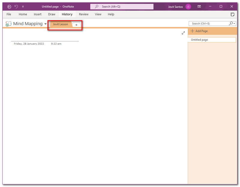 OneNote အသစ်တစ်ခုဖန်တီးပါ။