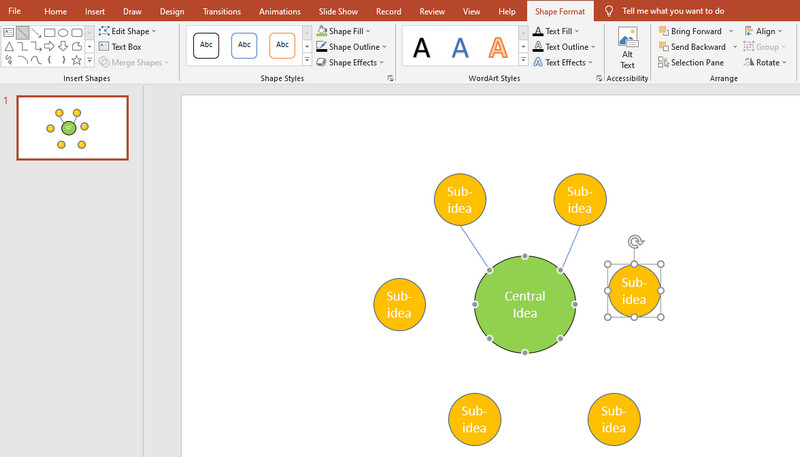 PowerPoint Redakto hartën e mendjes