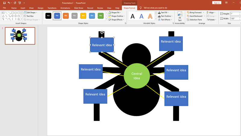 PPT Spider Diargram