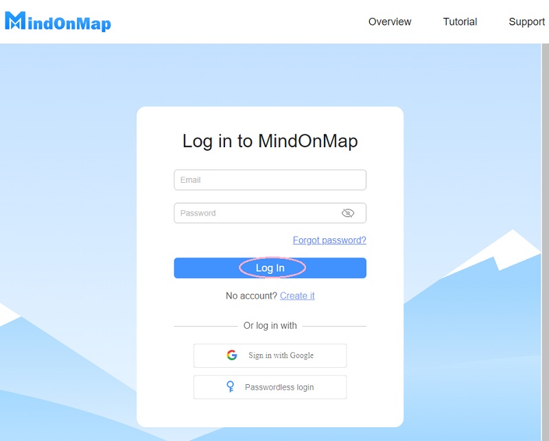 Ämblikudiagramm MindOnMap Logi sisse