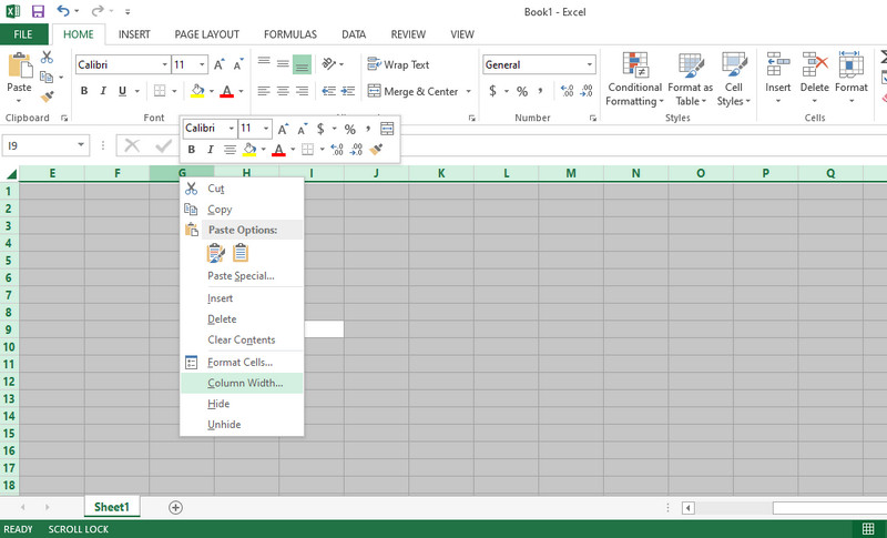 Grid Excel çêbikin