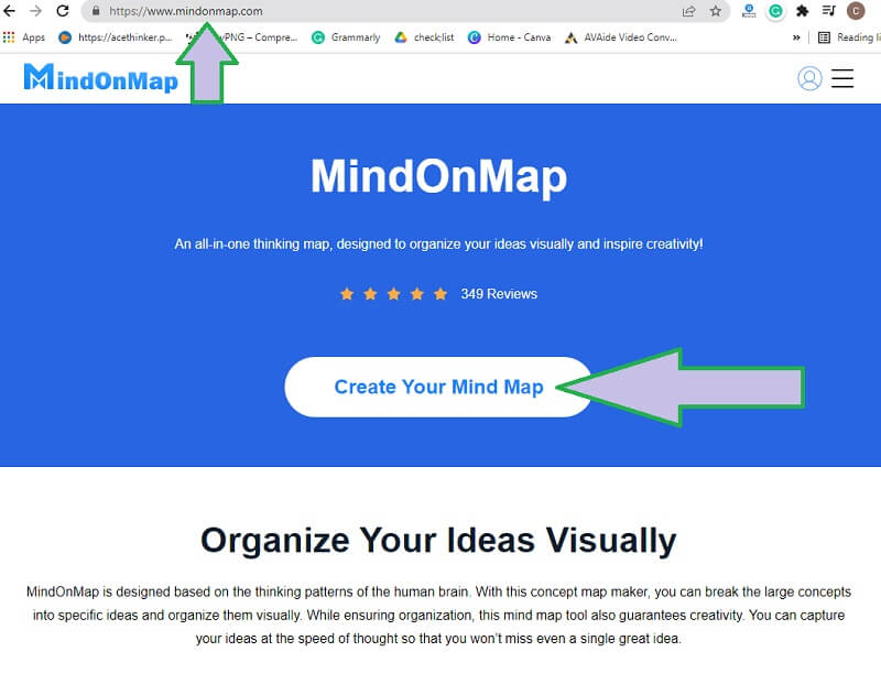 مخطط تدفق البيانات MindOnMap تسجيل الدخول