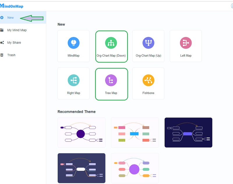 مخطط تدفق البيانات MindOnMap جديد