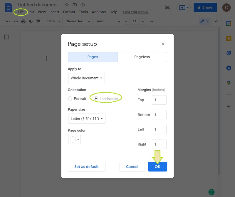 Google Docs Timeline ფაილი