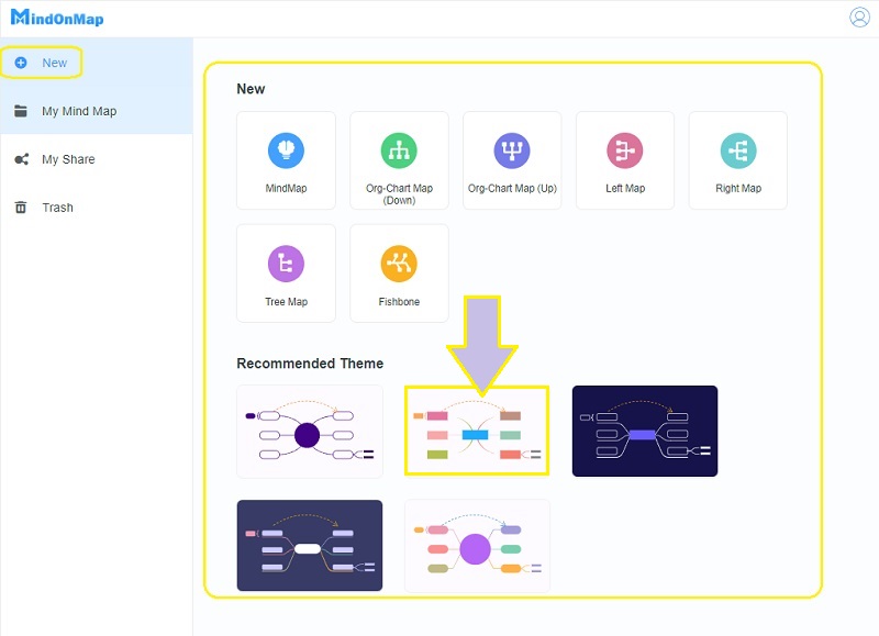 Направете Mind Map во Photoshop MindOnMap Ново