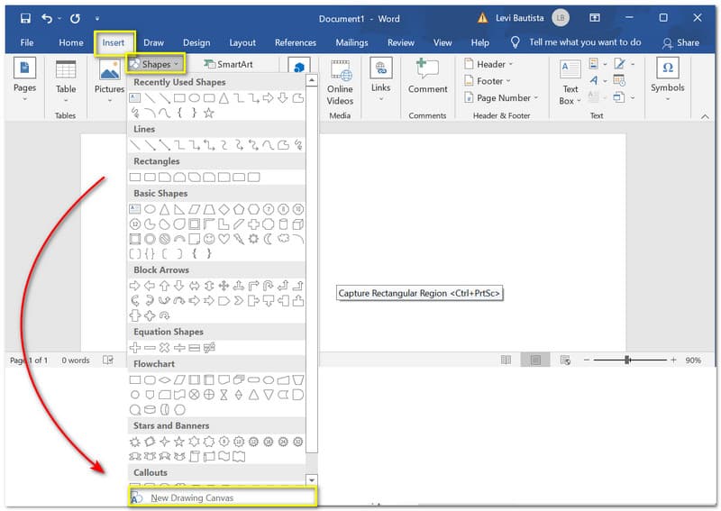 Micosoft Insertar Forma Nuevo Dibujo Canva