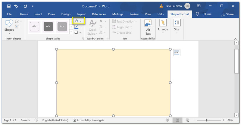 Microsoft Word Agregar lienzo de color