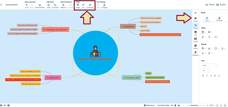 خريطة العقل عرض MindOnMap الجمال