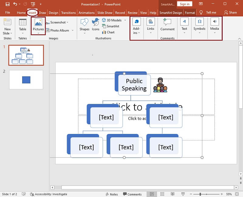 Mind Map-præsentation PPT-billede