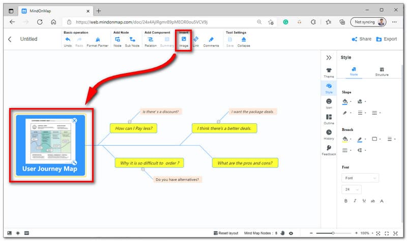 MindOnMap 画像を追加