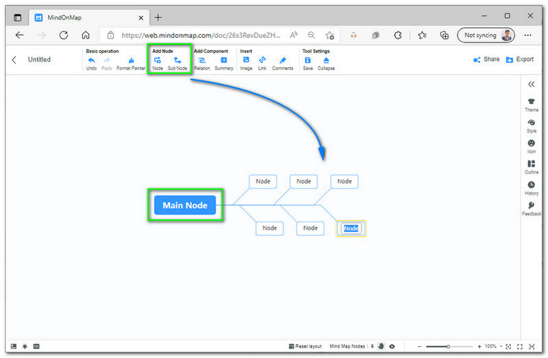 MindOnMap Add Node