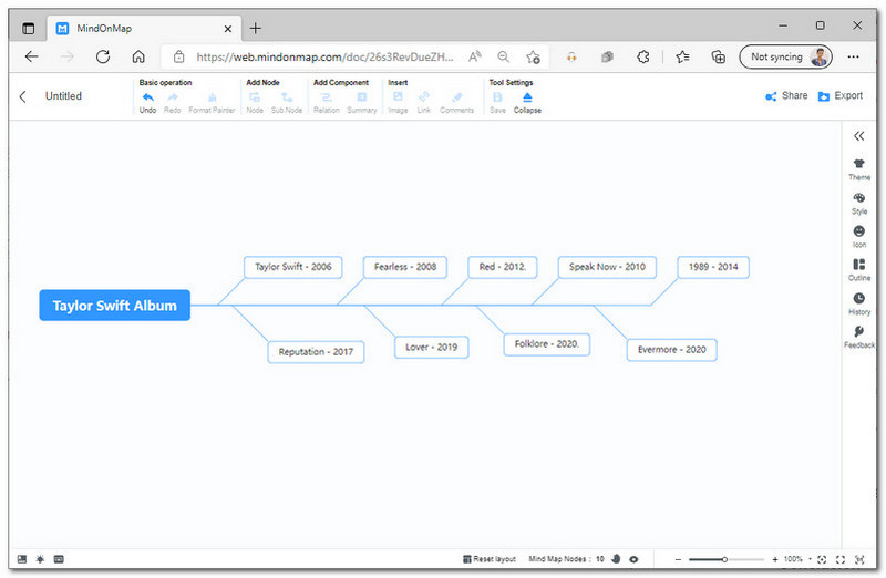 MindOnMap اضافه کردن متن