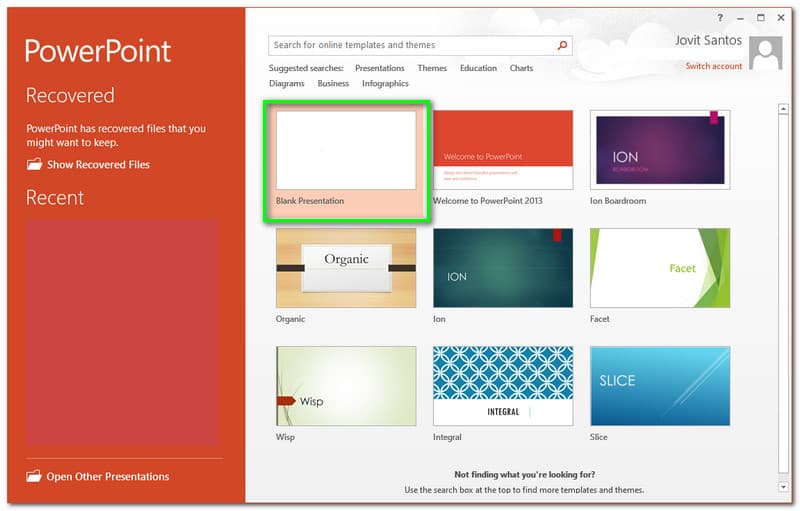 งานนำเสนอ PowerPoint Blank