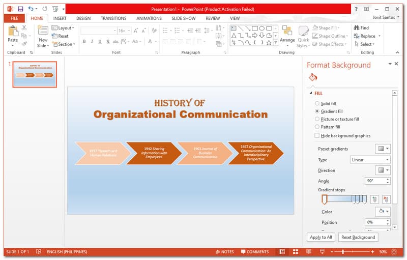 PowerPoint เปลี่ยนสี