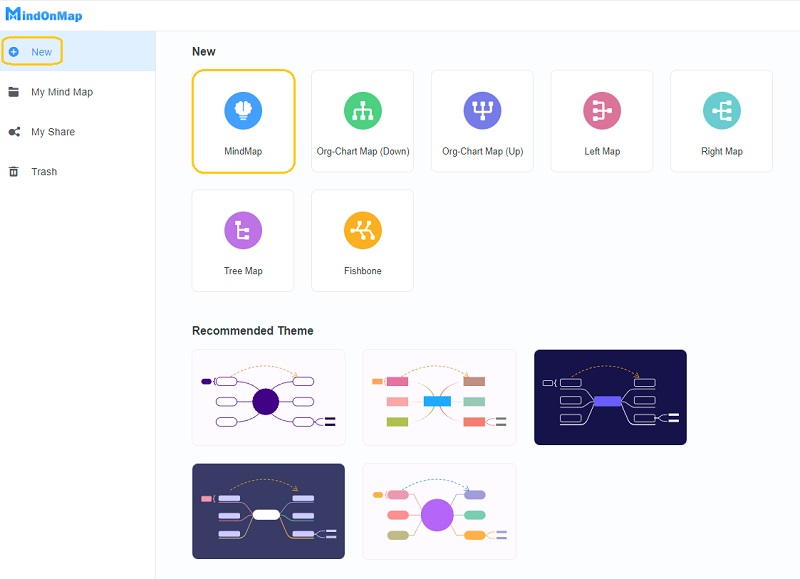 Дијаграм за врски MindOnMap Ново