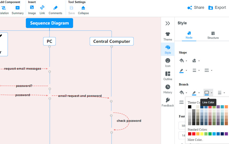 visio sequence diagram make equidistant