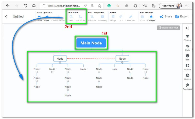 MindOnMap Add Node