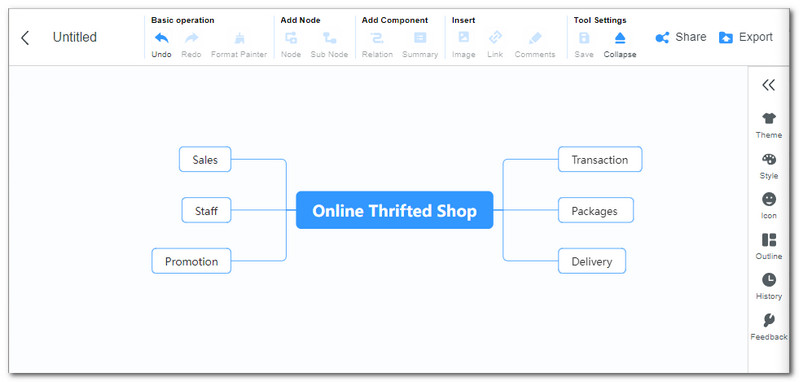 MindOnMap Додавання тексту