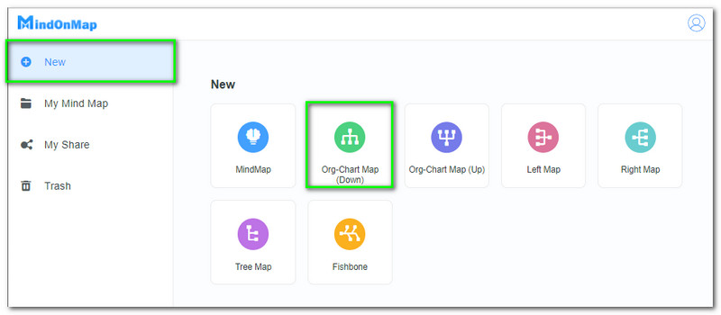 MindOnMap नयाँ संगठन चार्ट