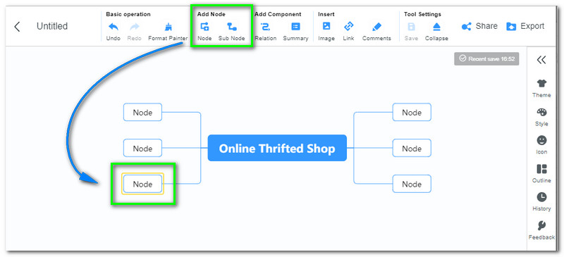 MindOnMap түйінін қосу