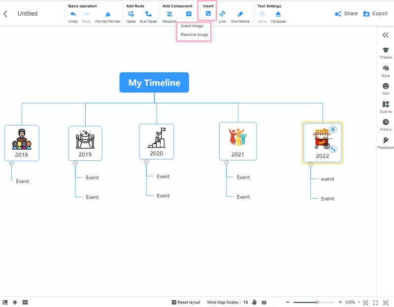 Imagem do Google Slide da linha do tempo