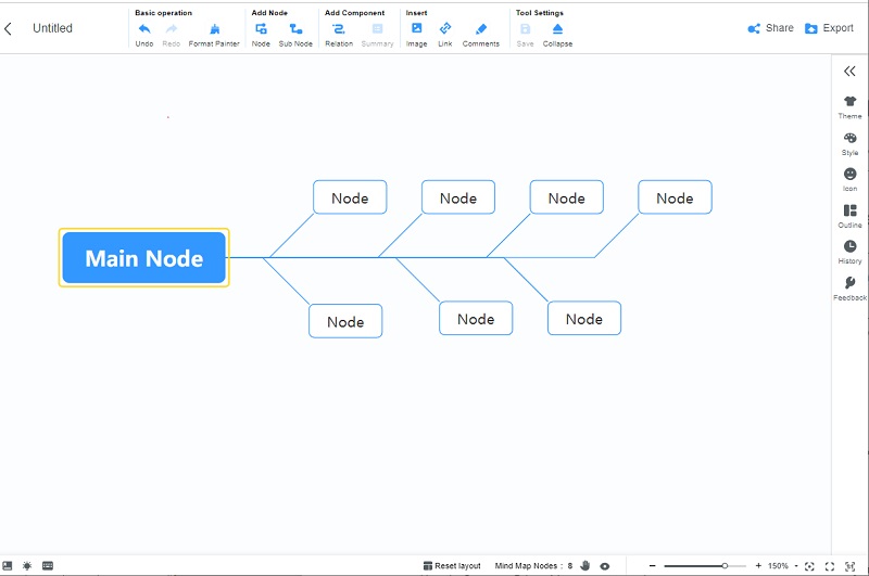 បន្ទាត់ពេលវេលា Word Mind Map បង្កើត