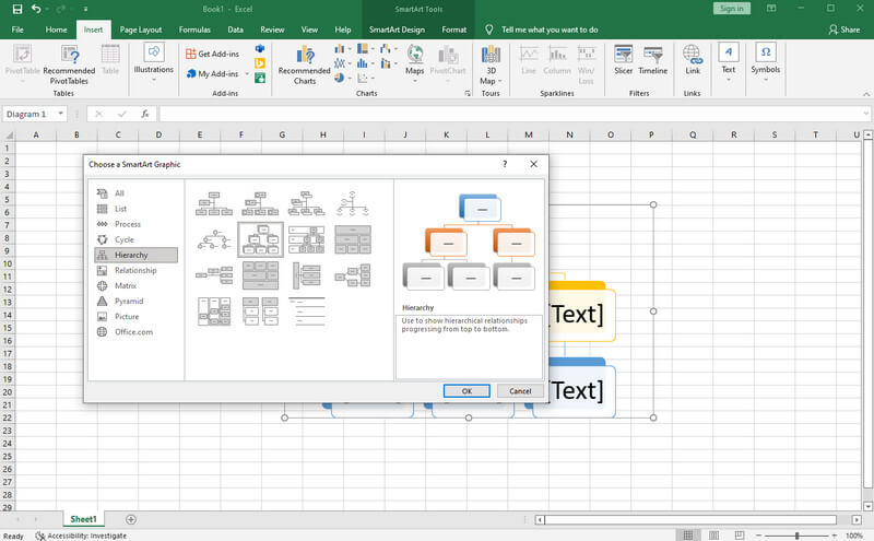 Opción intelixente de Excel