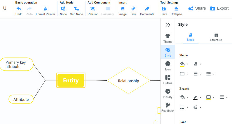 Padarykite ER diagramą