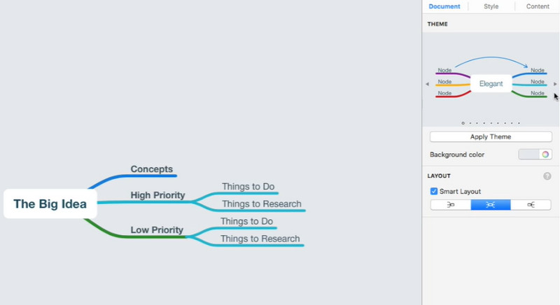 อินเทอร์เฟซ MindNode