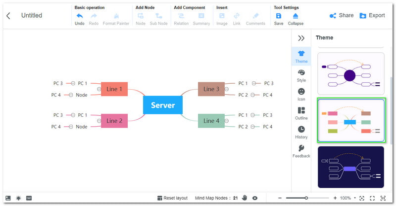 MindOnMa New MindMap თემის დამატება