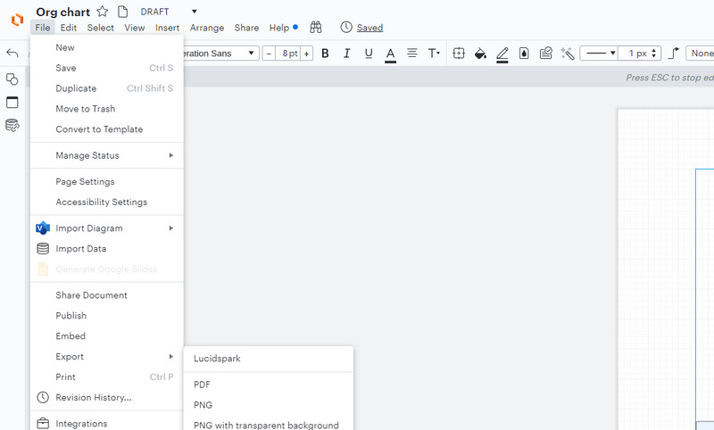 Enregistrer l'organigramme