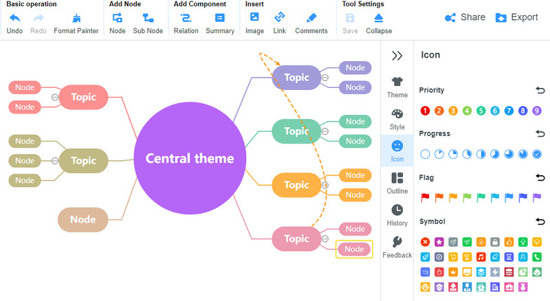 Membuat Gambarajah MindOnMap