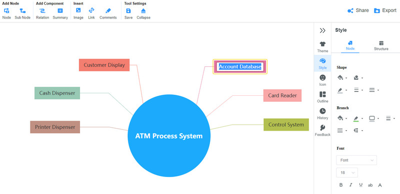 Aggiungi testo Personalizza diagramma