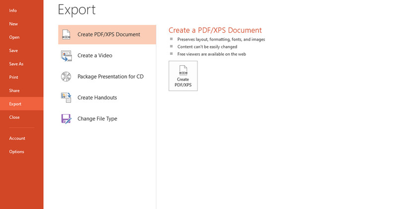 Enregistrer la carte conceptuelle d'exportation