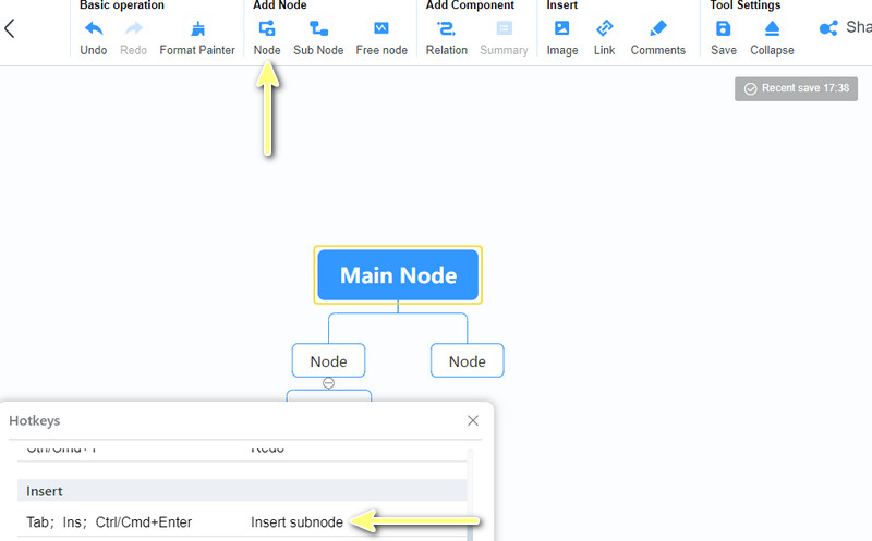 Afegeix nodes