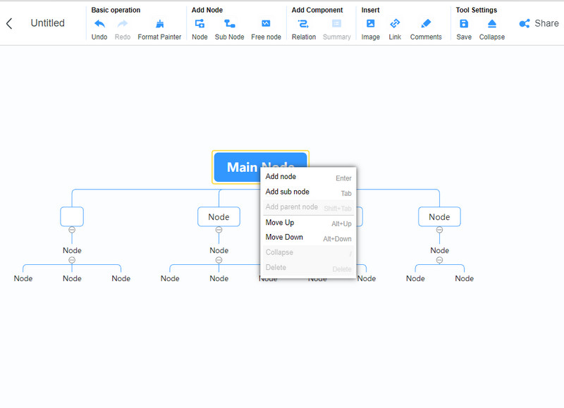 Mind Node ကိုထည့်ပါ။